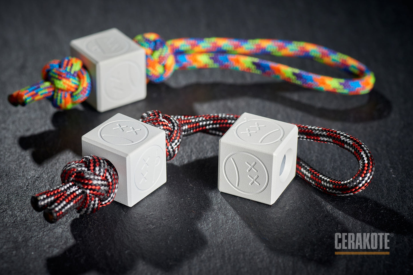 Edc Lanyard Bead Cube Cerakote Coating H-136 Snow White