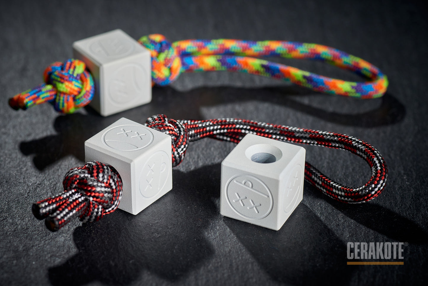 Edc Lanyard Bead Cube Cerakote Coating H-136 Snow White