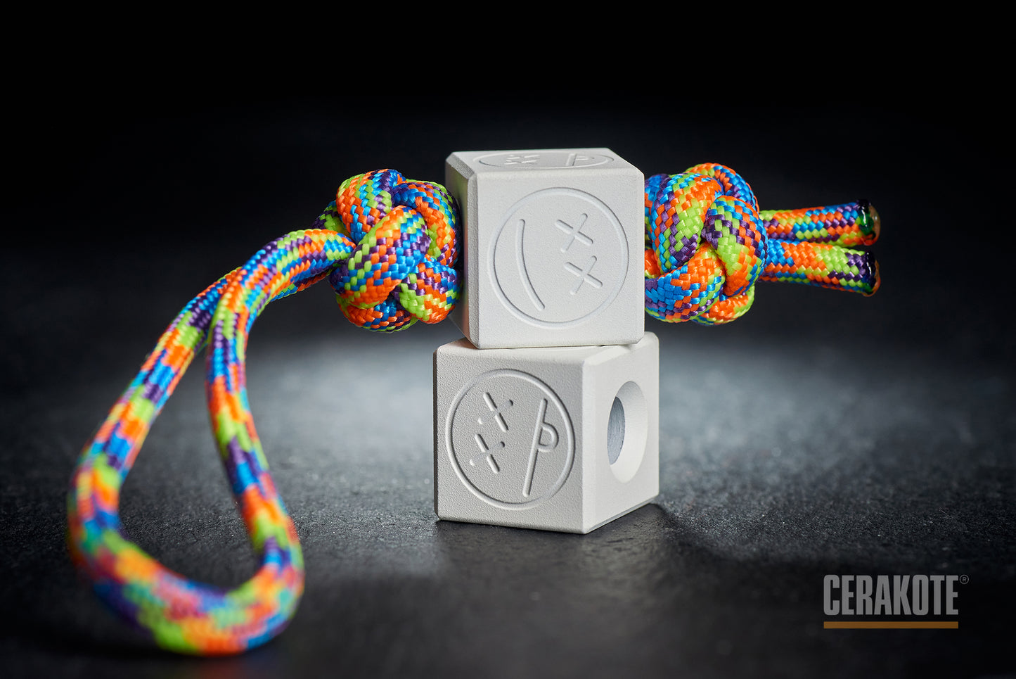 Edc Lanyard Bead Cube Cerakote Coating H-136 Snow White