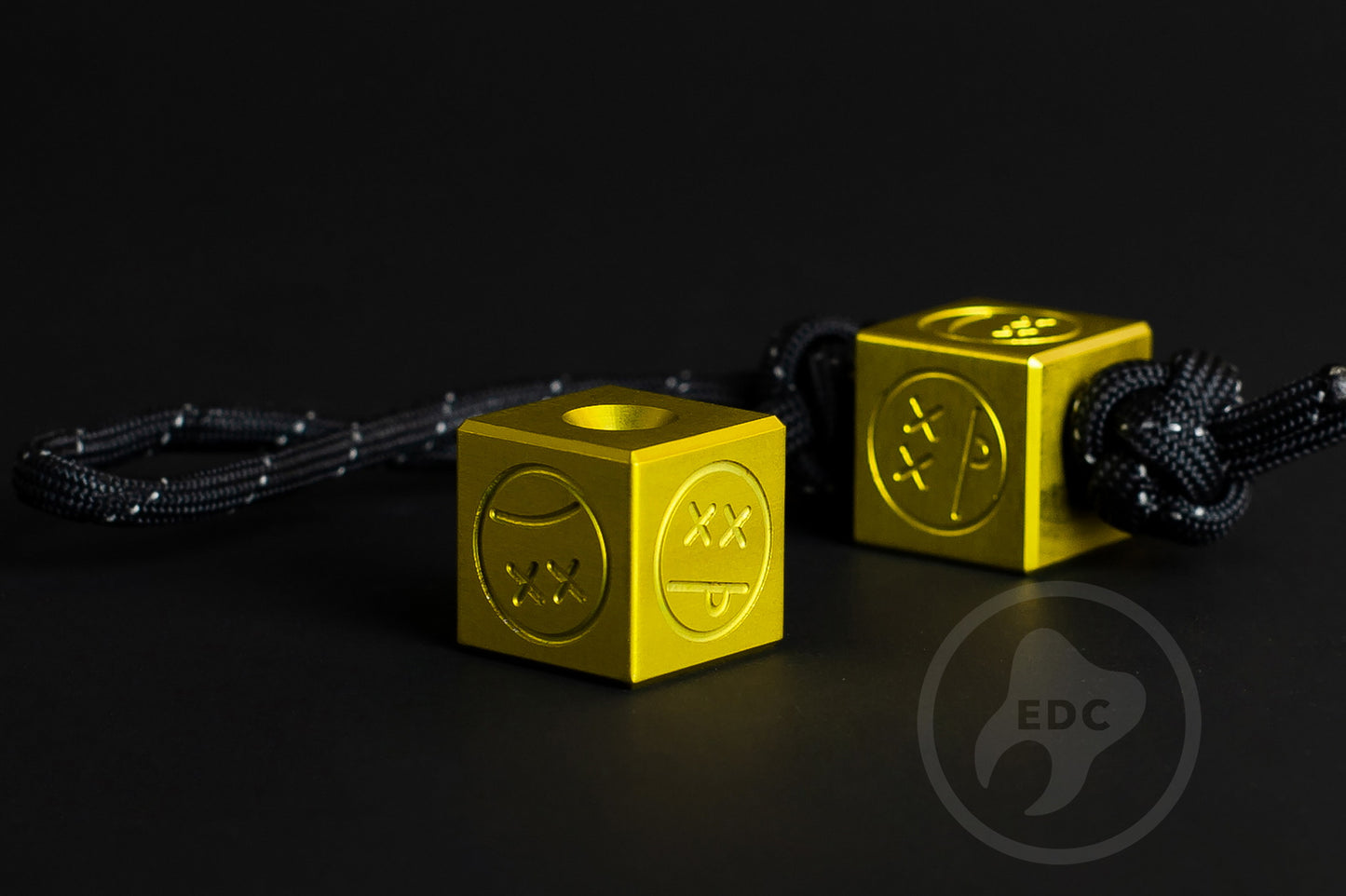 EDC Lanyard Bead Cube Sad Face Monster Anodizing Type 2