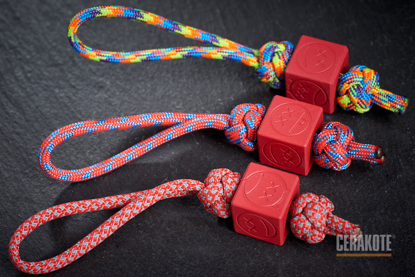 Edc Paracord Bead Cube Cerakote Coating H-306 Ruby Red