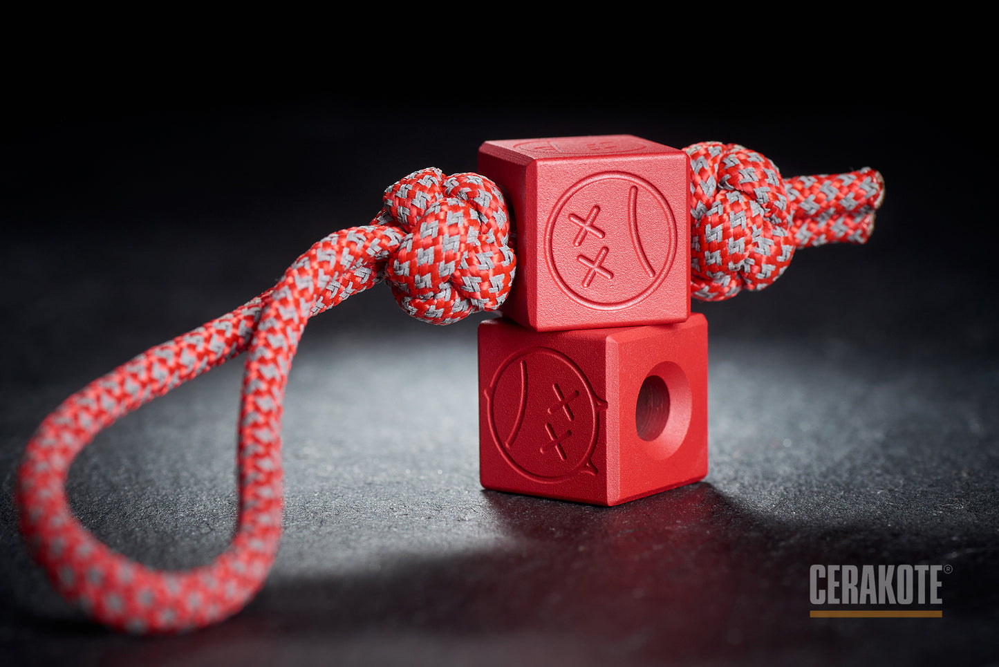 Edc Paracord Bead Cube Cerakote Coating H-306 Ruby Red