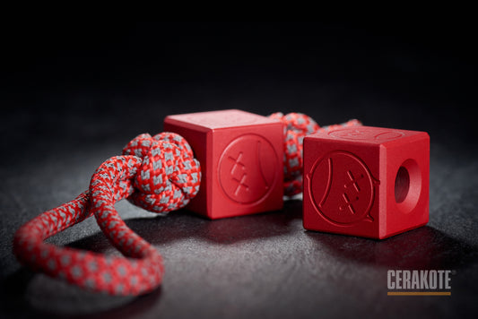 Edc Paracord Bead Cube Cerakote Coating H-306 Ruby Red