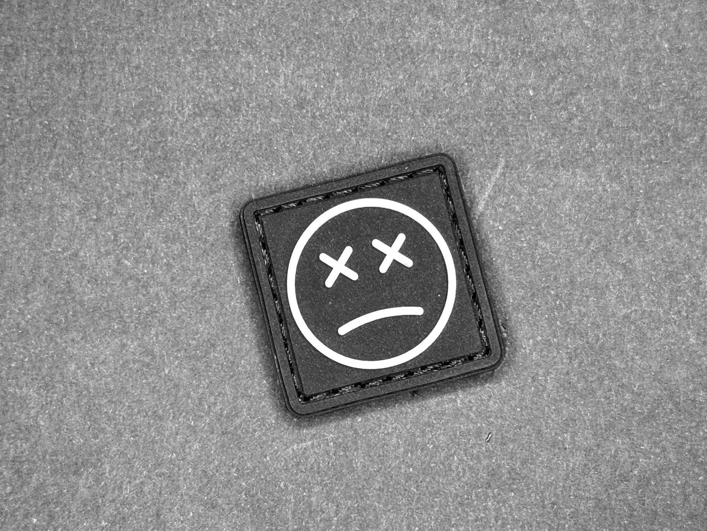 EDC Velcro Patch Sad Face Black and White