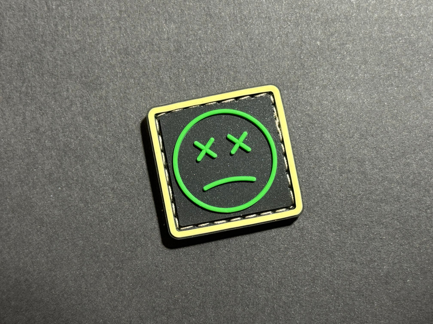 EDC Velcro Patch Sad Face Black, Yellow and Green