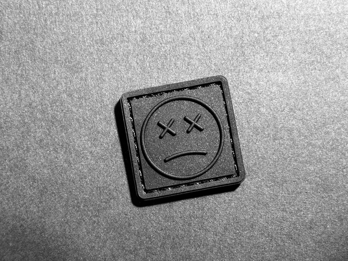 EDC Velcro Patch Sad Face Blacked Out