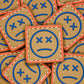 EDC Velcro Patch Sad Face Brown, Red and Blue