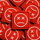 EDC Velcro Patch Sad Face Red and White