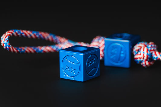 Lanyard Bead Cube Sad Face Blue Anodizing Type 2