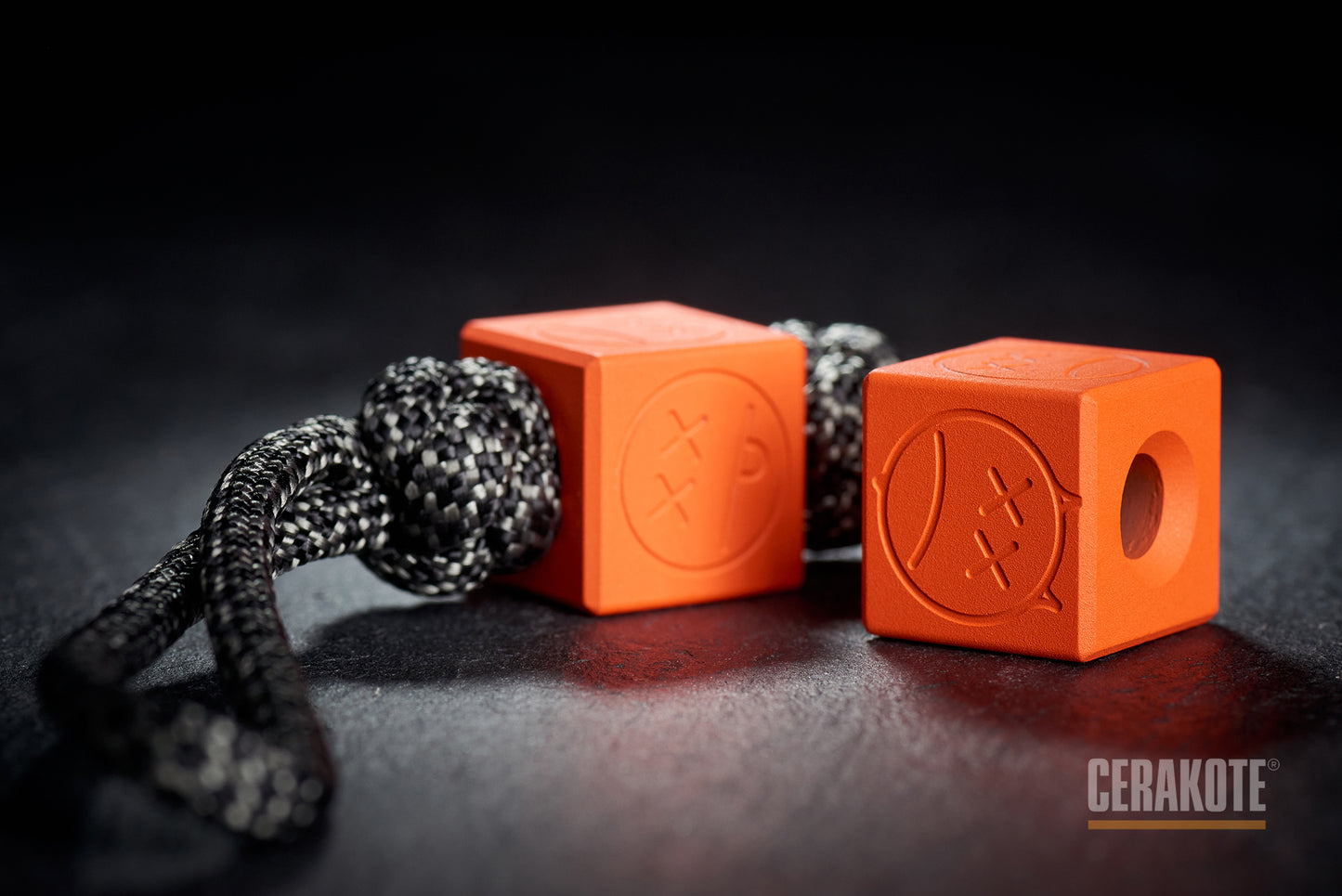 Lanyard Bead Edc Cube Cerakote Coating H-128 Hunter Orange