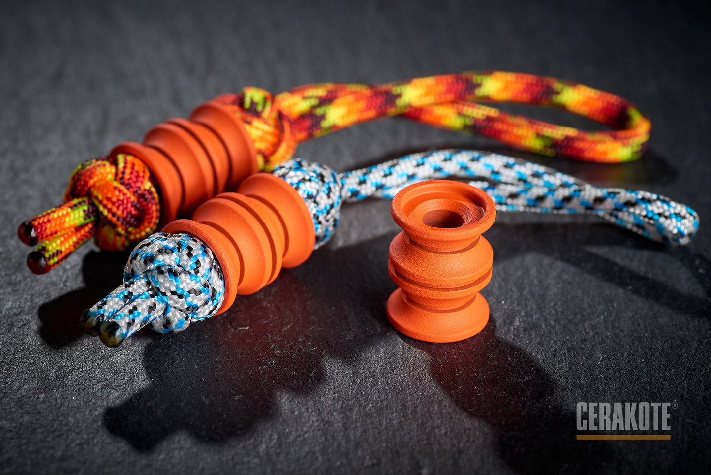 Lanyard Bead For Knives Cylinder Cerakote Coating H-128 Hunter Orange