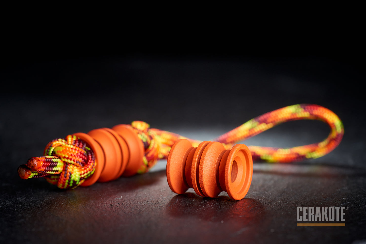 Lanyard Bead For Knives Cylinder Cerakote Coating H-128 Hunter Orange