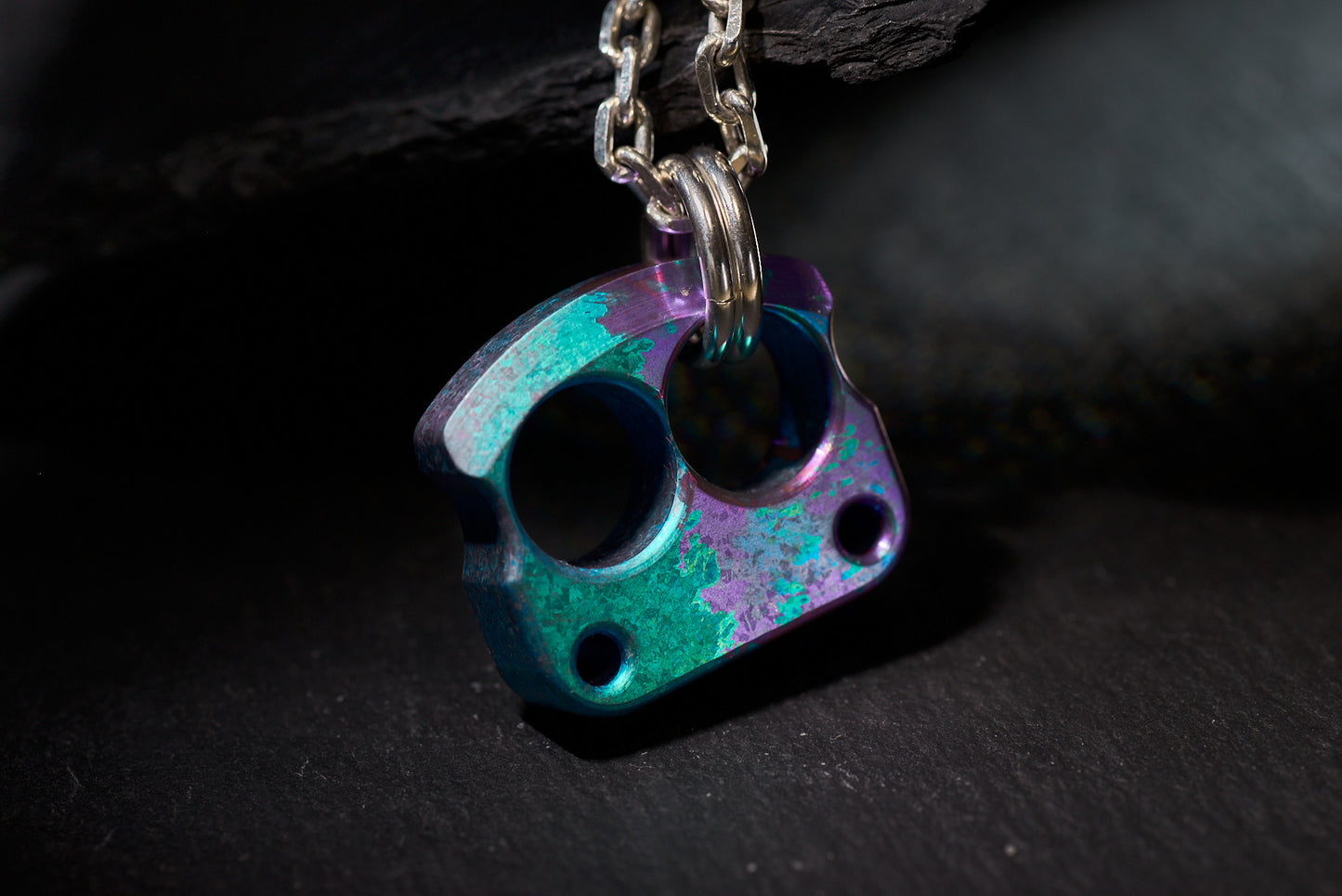 Men Necklace Pendant EDC Knuck DFK 01 Splash Anodized Ti