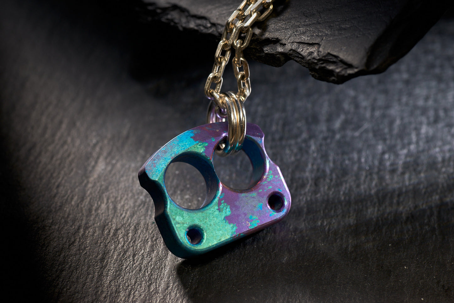 Men Necklace Pendant EDC Knuck DFK 01 Splash Anodized Ti