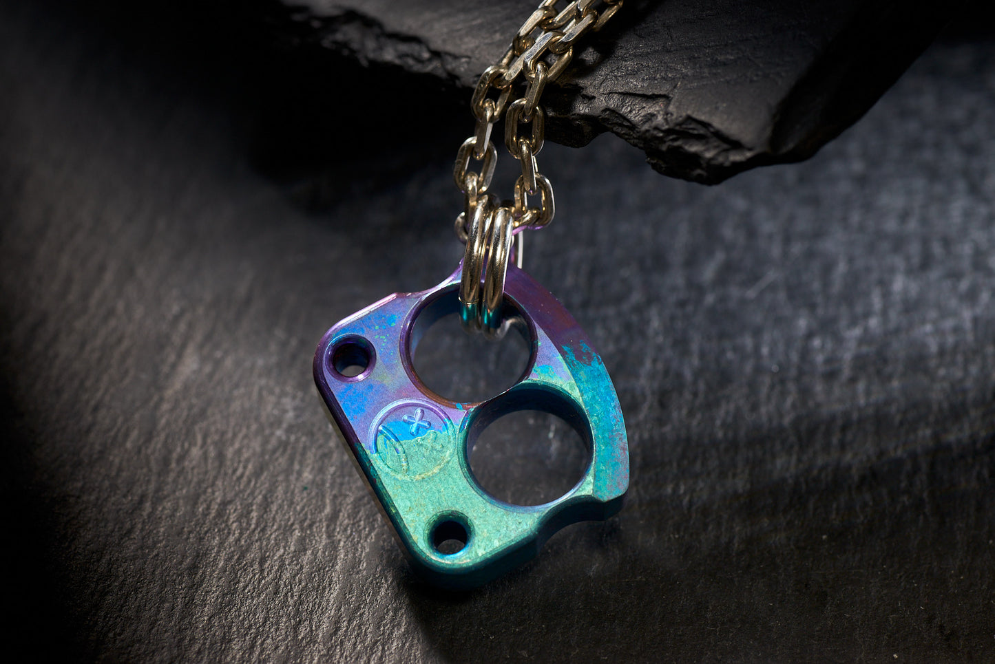 Men Necklace Pendant EDC Knuck DFK 01 Splash Anodized Ti