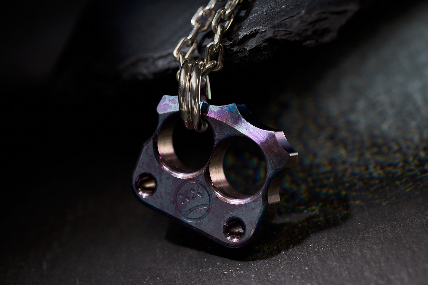 Men Necklace Pendant EDC Knuck DFK 03 Splash Anodized Ti