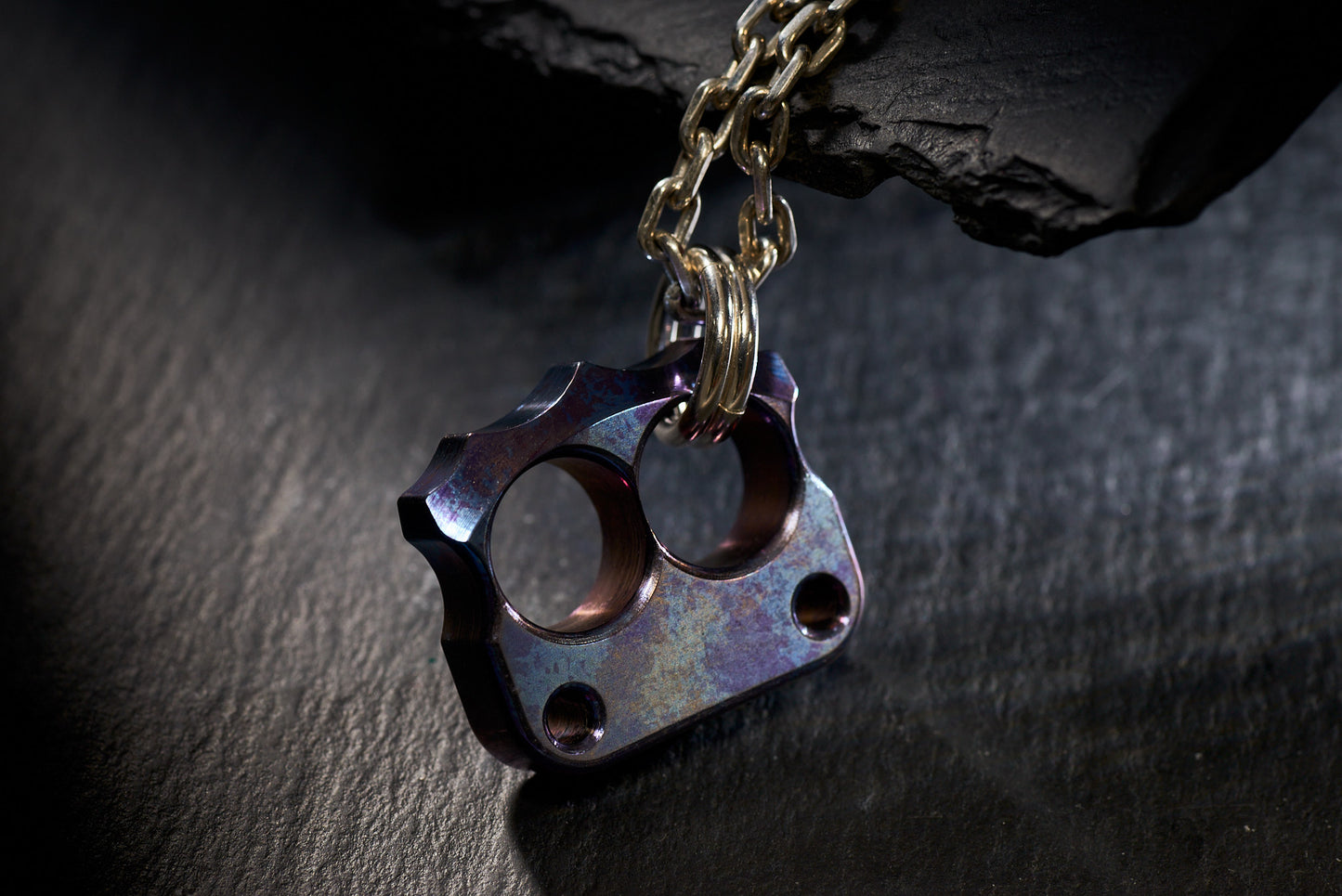 Men Necklace Pendant EDC Knuck DFK 03 Splash Anodized Ti