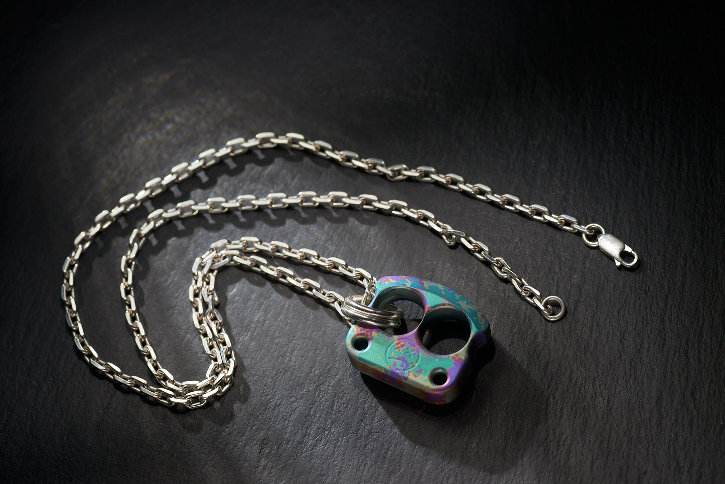 Men Pendant Necklace EDC Knuck DFK 01 Splash Anodized Ti