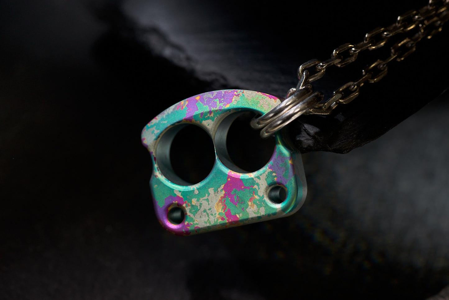 Men Pendant Necklace EDC Knuck DFK 01 Splash Anodized Ti