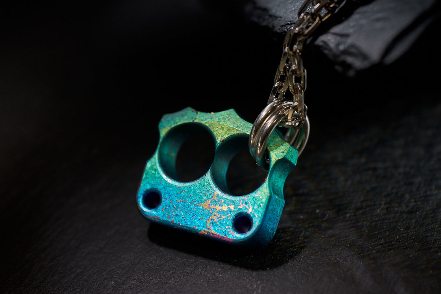 Men Pendant Necklace EDC Knuck DFK 03 Splash Anodized Ti