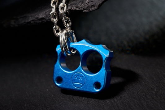 Blue aluminum necklace for men EDC knuck DFK 03 _ 1