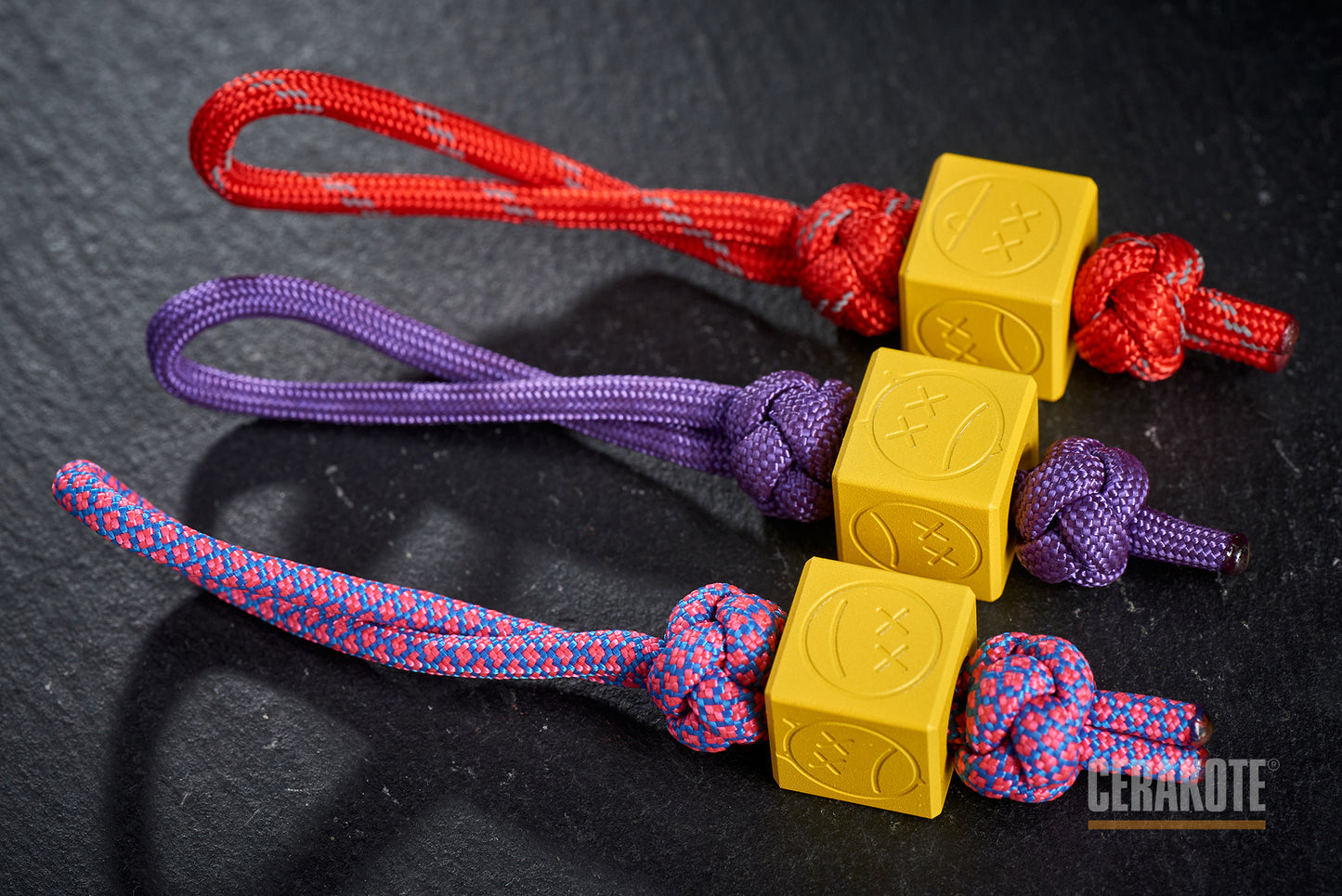 Paracord Bead Cube Cerakote Coating H-144 Corvette Yellow