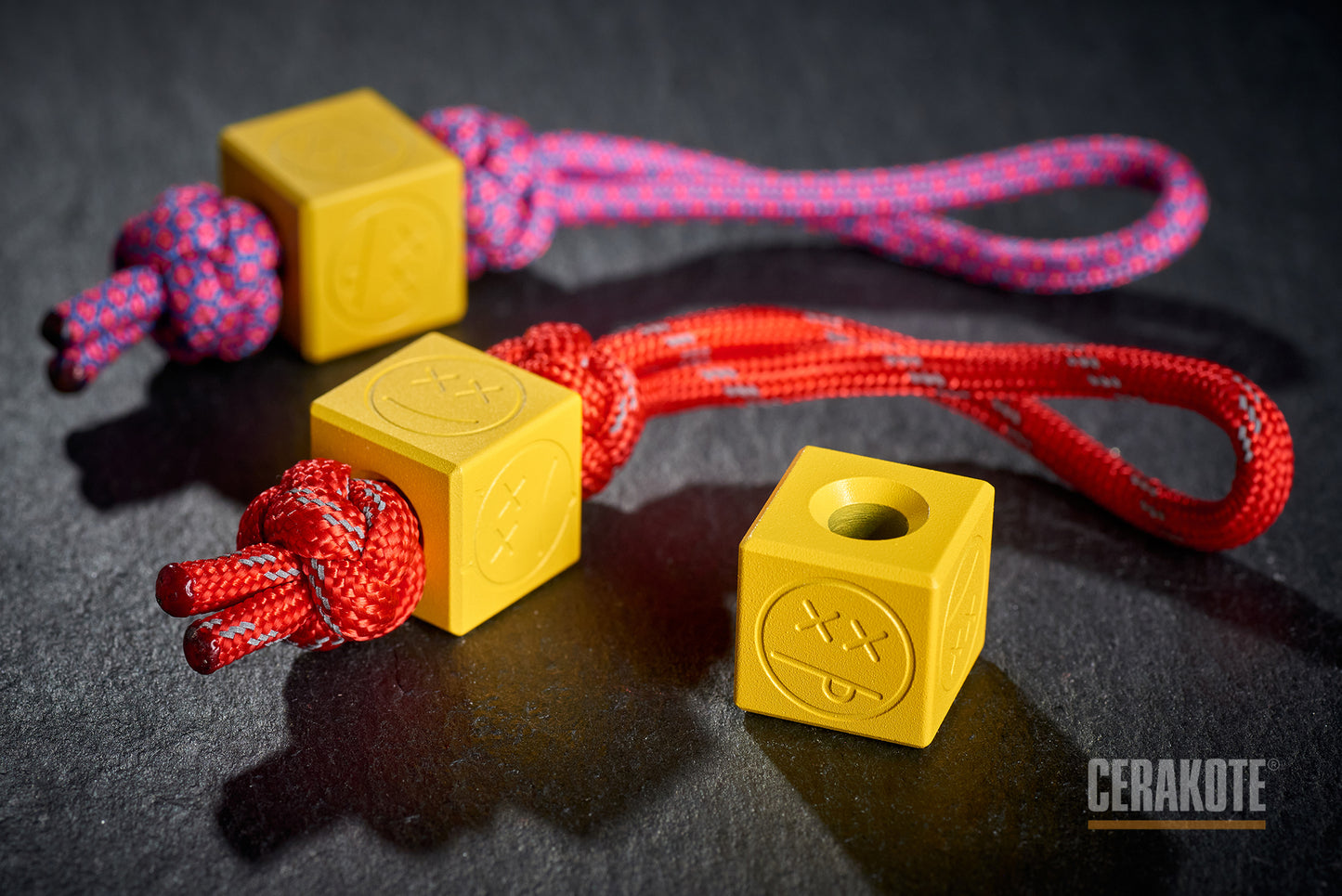 Paracord Bead Cube Cerakote Coating H-144 Corvette Yellow