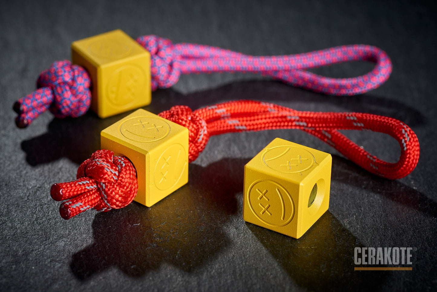 Paracord Bead Cube Cerakote Coating H-144 Corvette Yellow