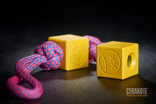 Paracord Bead Cube Cerakote Coating H-144 Corvette Yellow