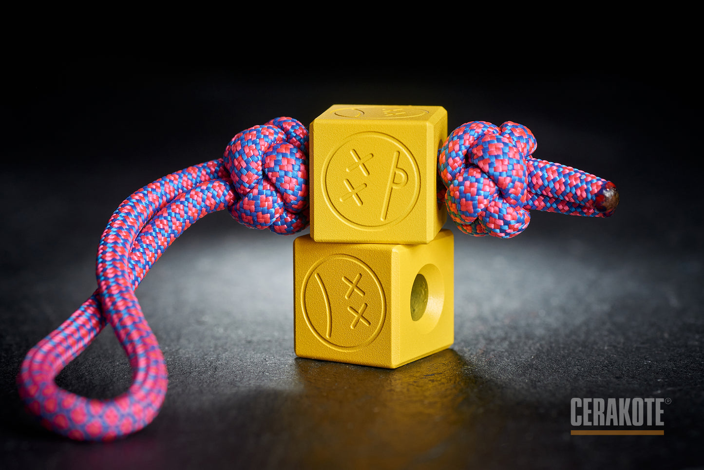 Paracord Bead Cube Cerakote Coating H-144 Corvette Yellow