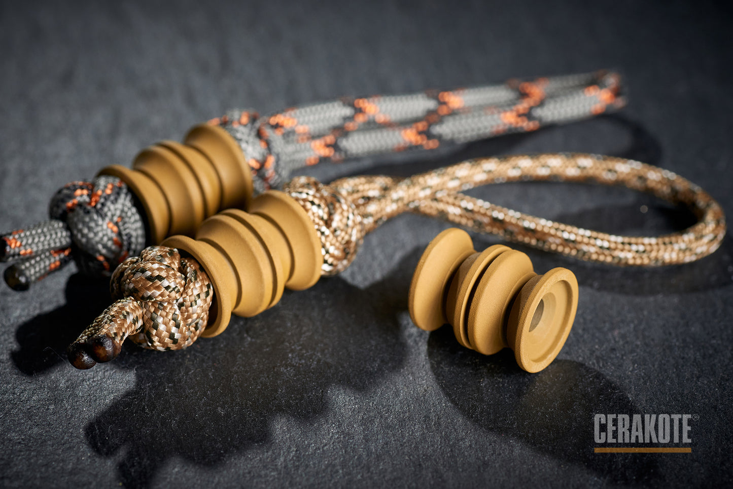 Paracord Lanyard Bead Cylinder Cerakote Coating H-8000 RAL 8000