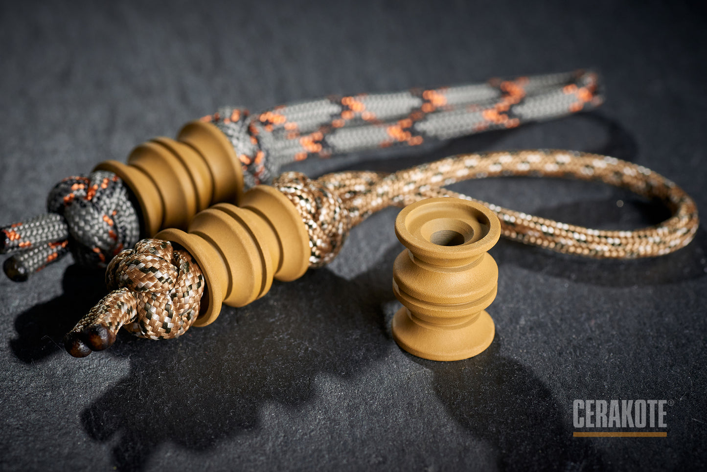 Paracord Lanyard Bead Cylinder Cerakote Coating H-8000 RAL 8000