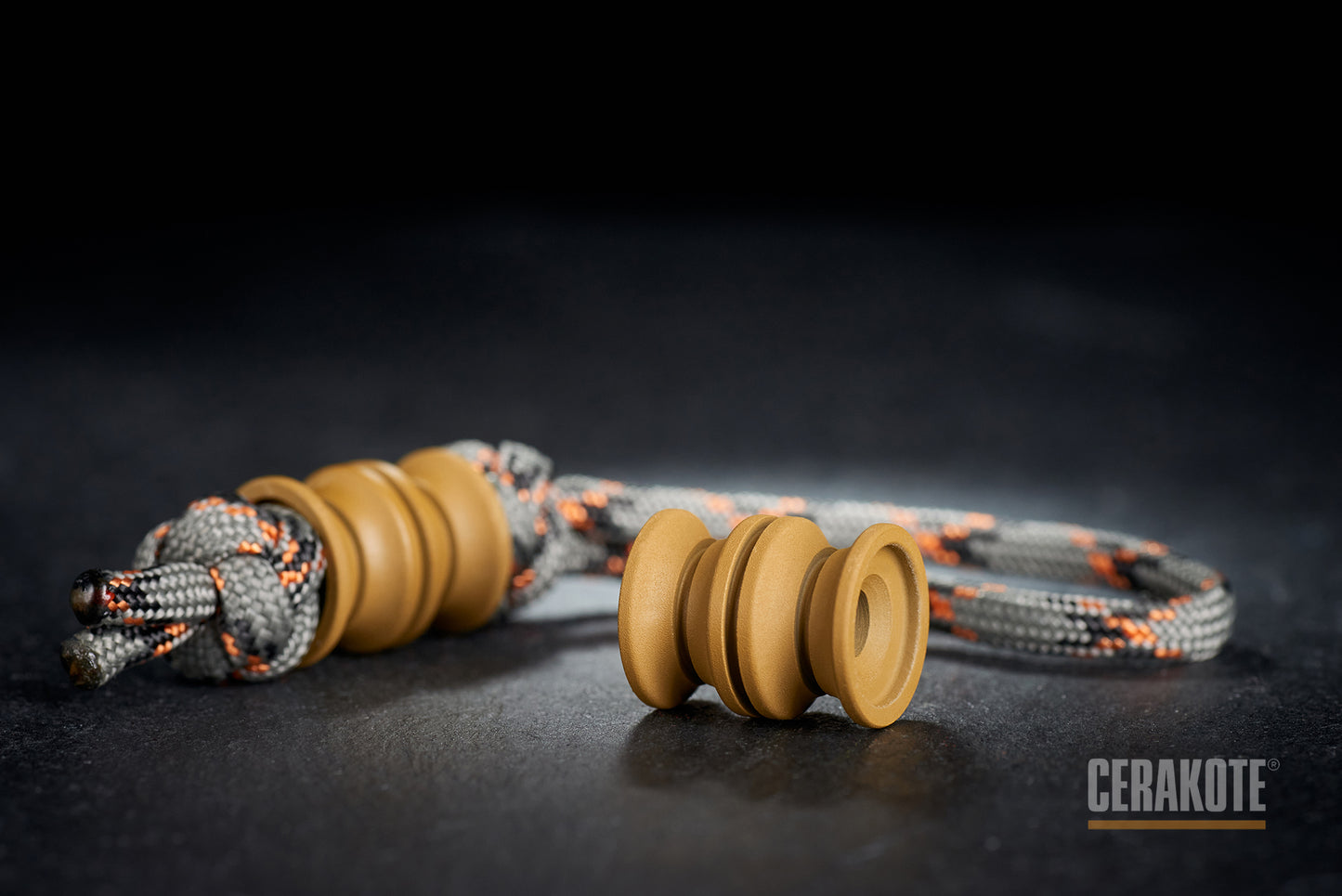 Paracord Lanyard Bead Cylinder Cerakote Coating H-8000 RAL 8000