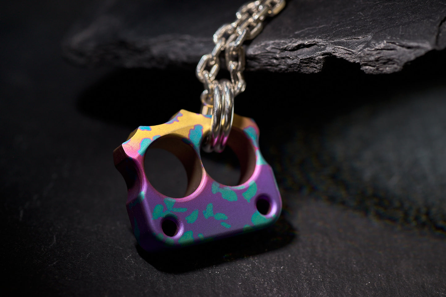 Pendant Necklace For Men EDC Knuck DFK 03 Splash Anodized Ti