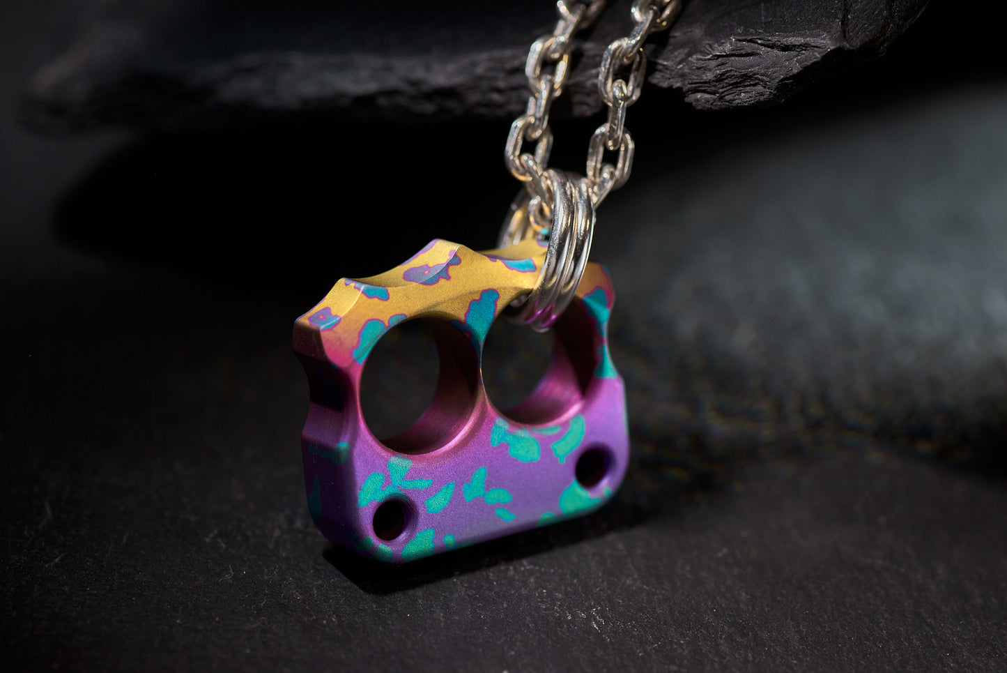 Pendant Necklace For Men EDC Knuck DFK 03 Splash Anodized Ti