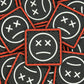 PVC Velcro Patch Sad Face Black, Red and White