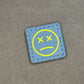 PVC Velcro Patch Sad Face Blue and Yellow