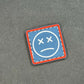 PVC Velcro Patch Sad Face Blue, Red and White