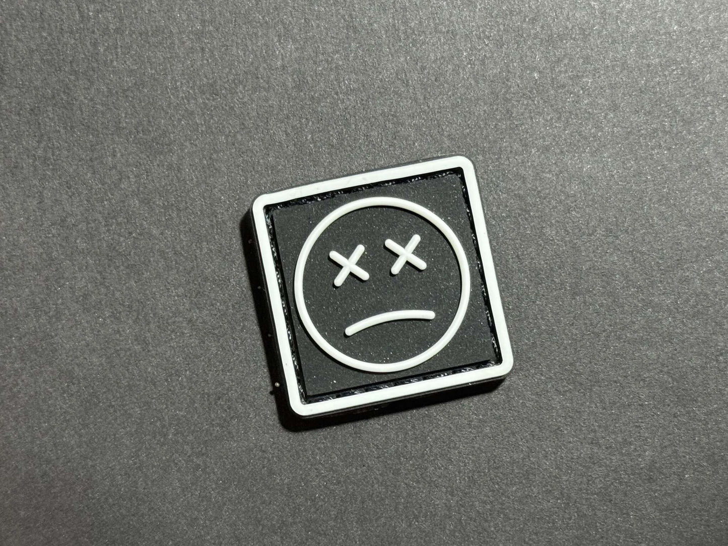 PVC Velcro Patch Sad Face Glow In The Dark