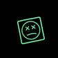 PVC Velcro Patch Sad Face Glow In The Dark