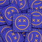 PVC Velcro Patch Sad Face Purple and Yellow