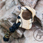 Set of Mammoth Tusk Single Knuckle Duster SFK 01 & Brass Skull Bead Paracord Edward Black Beard