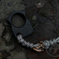 Set of Single Finger Brass Knuckles SFK 03 Black Anodizing Type 3 & Brass Lanyard Bead Alien & EDC Leather Pouch