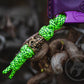 Set of Single Finger Knuckle Brass SFK 03 Purple Anodizing Type 2 & Brass Bead Lanyard Voodoo Shaman & EDC Leather Pouch