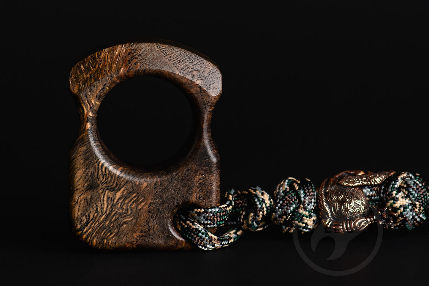 Set of Single Finger Knuckle Duster SFK 01 Stab Wood & Brass Skull Bead Paracord Ragnar Lodbrok