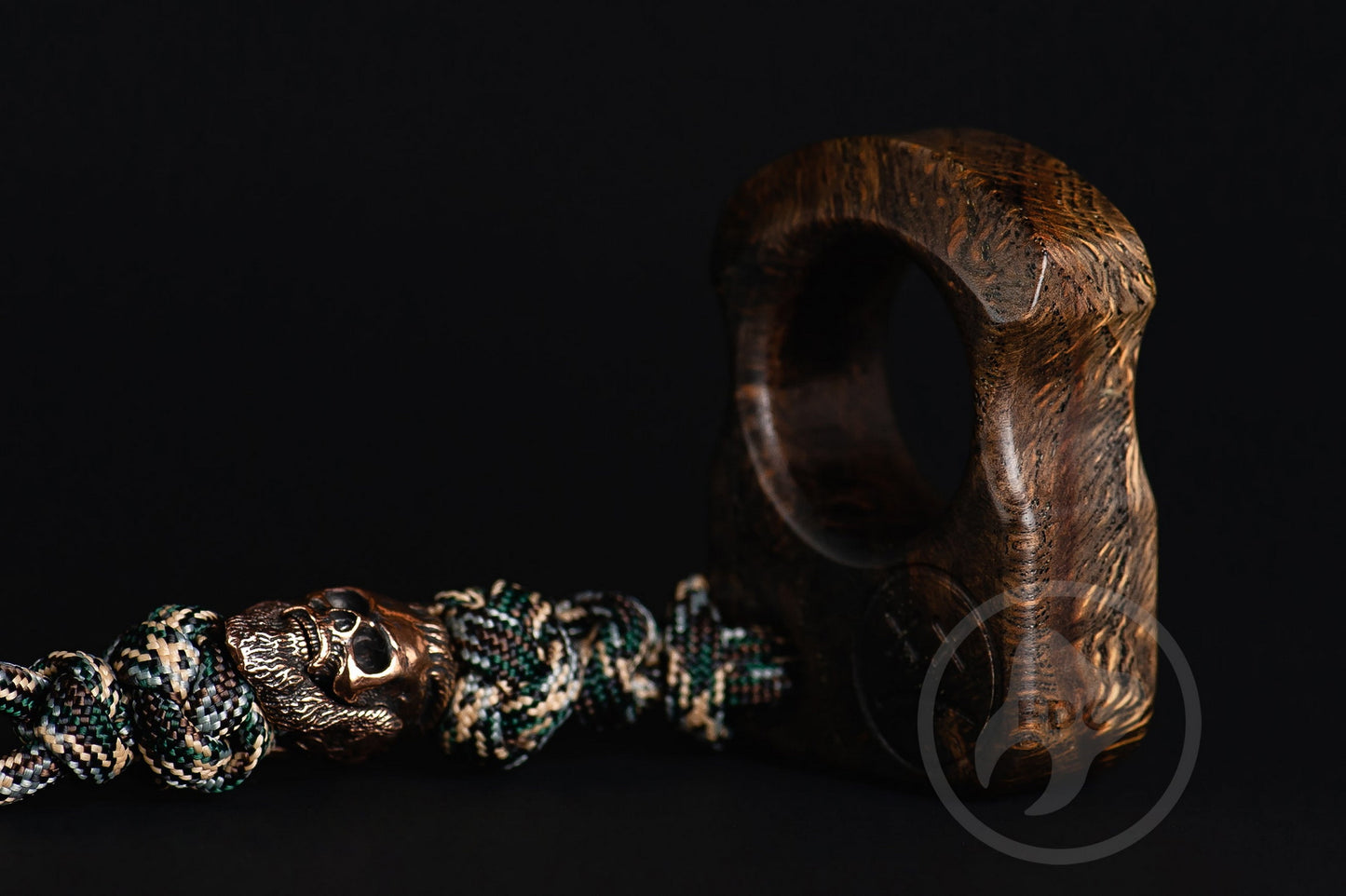 Set of Single Finger Knuckle Duster SFK 01 Stab Wood & Brass Skull Bead Paracord Ragnar Lodbrok