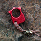 Set of Single Finger Knuckle Duster SFK 03 Stamp Red Anodizing Type 2 & Brass Knife Lanyard Bead Legionnaire's Helmet & EDC Leather Pouch