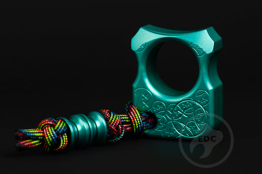 Single Finger Brass Knuckles SFK 02 Stamp Teal Anodizing Type 2