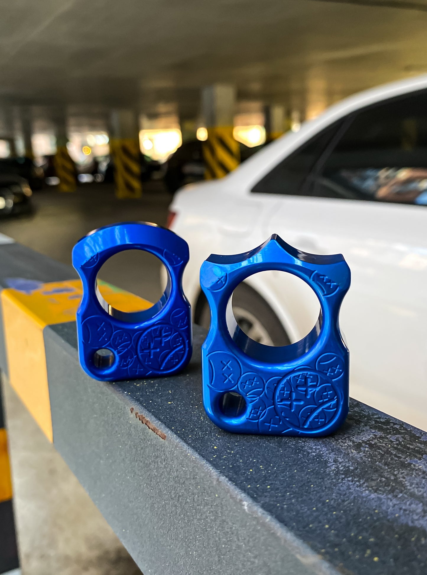 Single Finger Brass Knuckles SFK 03 Stamp Blue Anodizing Type 2