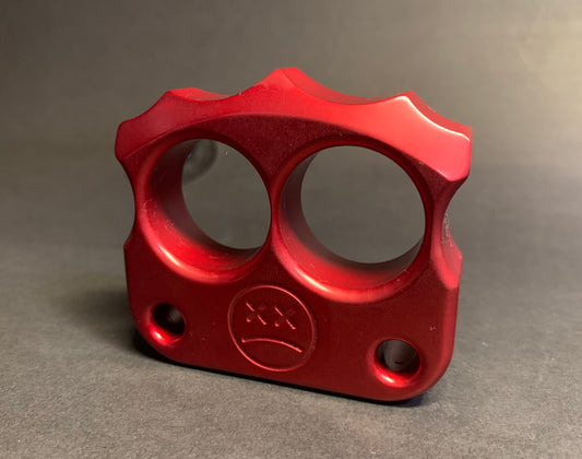 cool red aluminum knuckle dusters two finger DFK 03 - 1